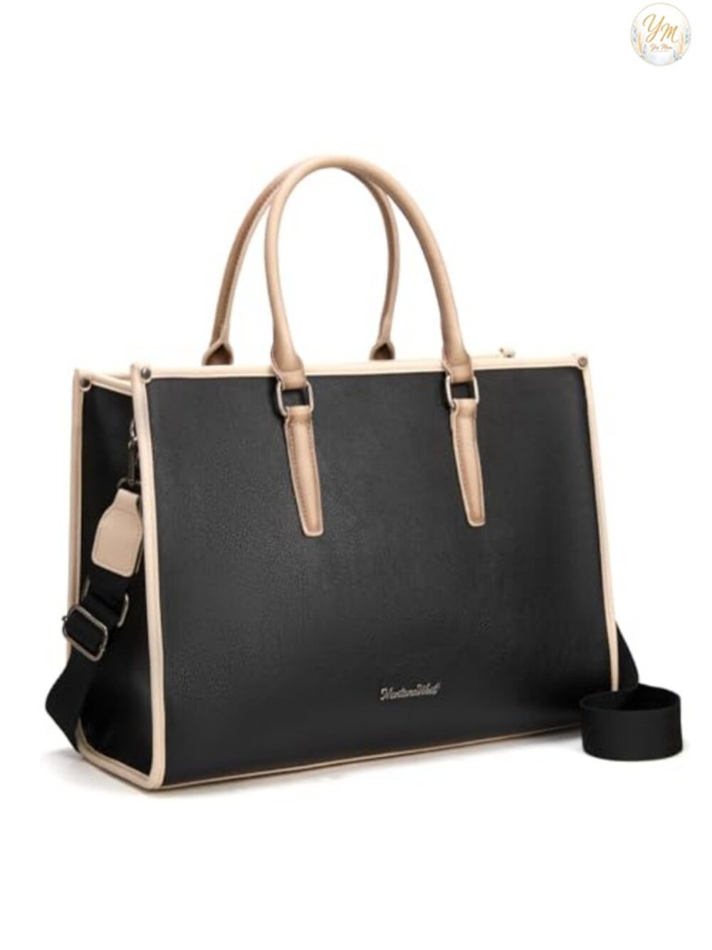 Faux Leather 15.6" Laptop Tote Bag Women Work Office Crossbody
